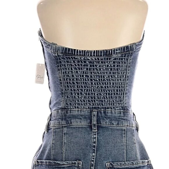 NWT Free People We The Free Je Suis Pret Barrel Jumpsuit Denim $148 - Picture 11 of 15